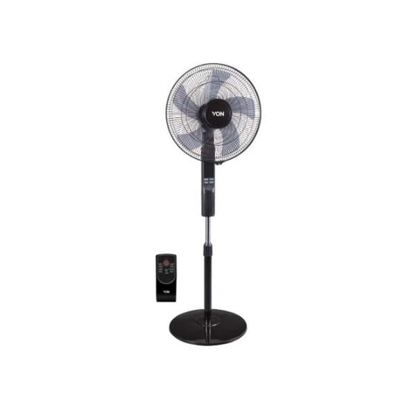 Von VSNJ6622K 16" Floor Standing Fan, Remote - Black by FANS