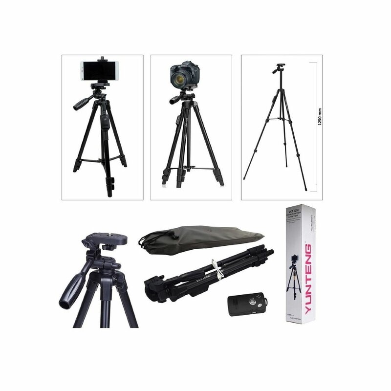 YUNTENG VCT-5208 Tripod For Mobile And Camera With Bluetooth Remote Control Shutter by Other