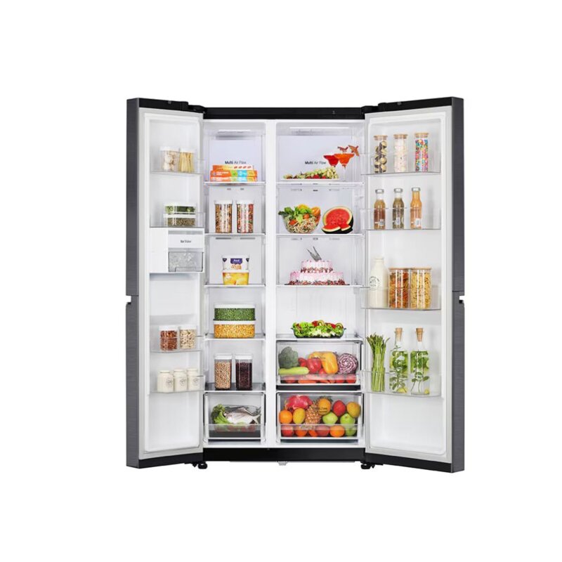LG 664L Side-by-Side Refrigerator GC-B257KQJW -No Frost, Smart Inverter, Black Steel by LG — view 2
