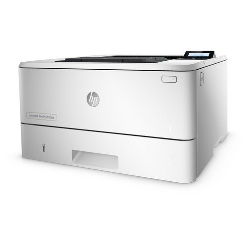 HP LaserJet Pro M402DNE Black & White Duplex Network Printer - White by HP — view 2