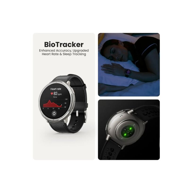 Amazfit Active2 Premium Black Leather Smart Watch – 10-Day Battery Life by AMAZFIT — view 2