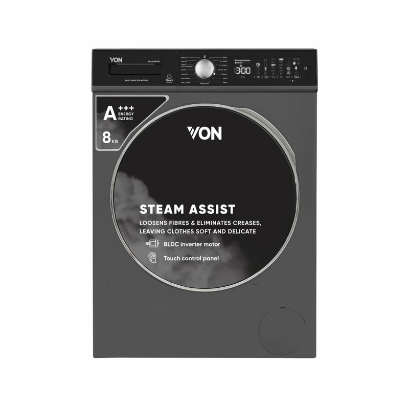 Von  8kg Front Load Washing Machine VALW-08FVK Silver by Other