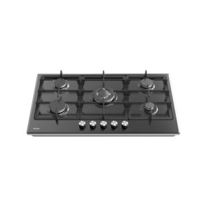 Midea 90cm 5 Burner Gas Hob Black Glass MG90GQ095AL1B-BS