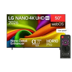 LG 50 Inch NANO 4K AI NU84 Smart TV 50NU840B6LA – Smart 4K Viewing With AI Enhancement