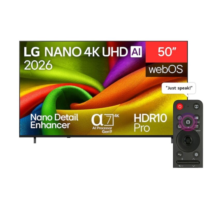 LG 50 Inch NANO 4K AI NU84 Smart TV 50NU840B6LA – Smart 4K Viewing With AI Enhancement by LG